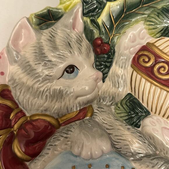 Vintage Fitz and Floyd Essentials Christmas Cat Plate - Picture 3 of 3